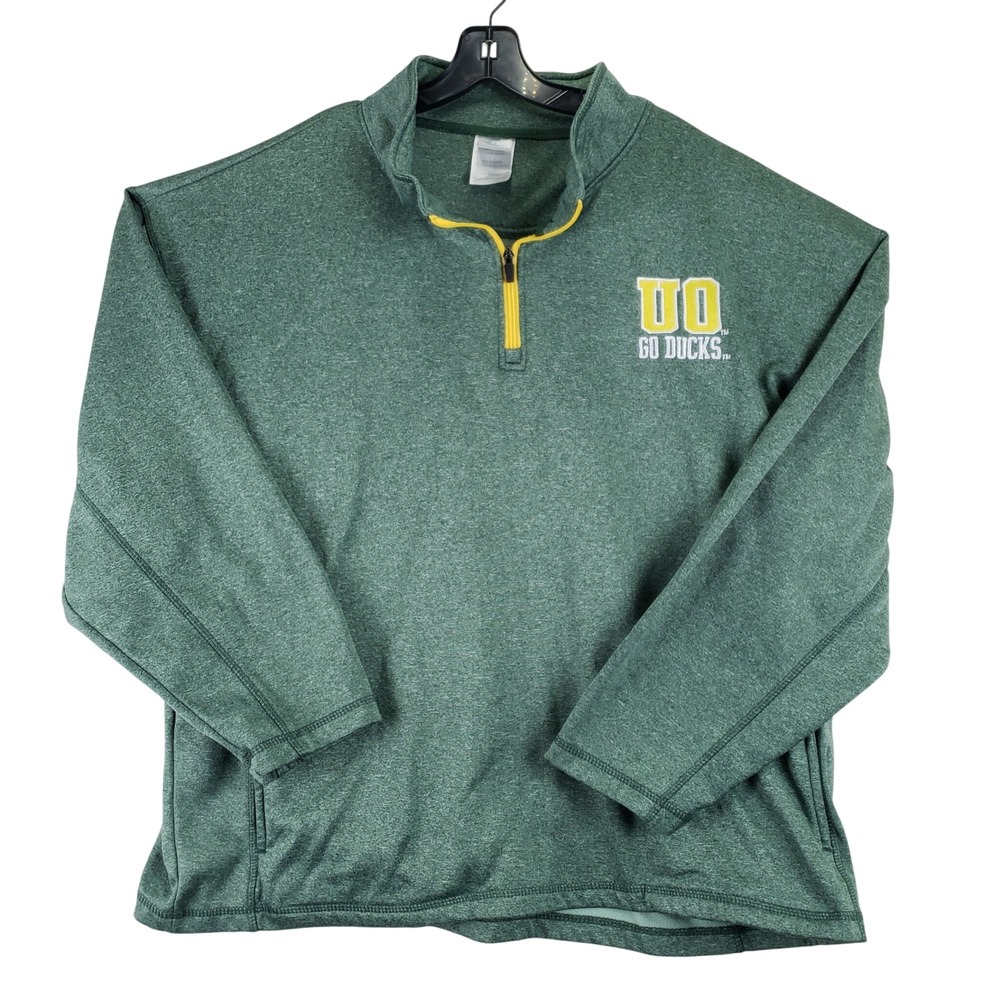Oregon Ducks Rivalry Threads Pullover Mens 2XL Green NCAA Quarter Zip Sporty